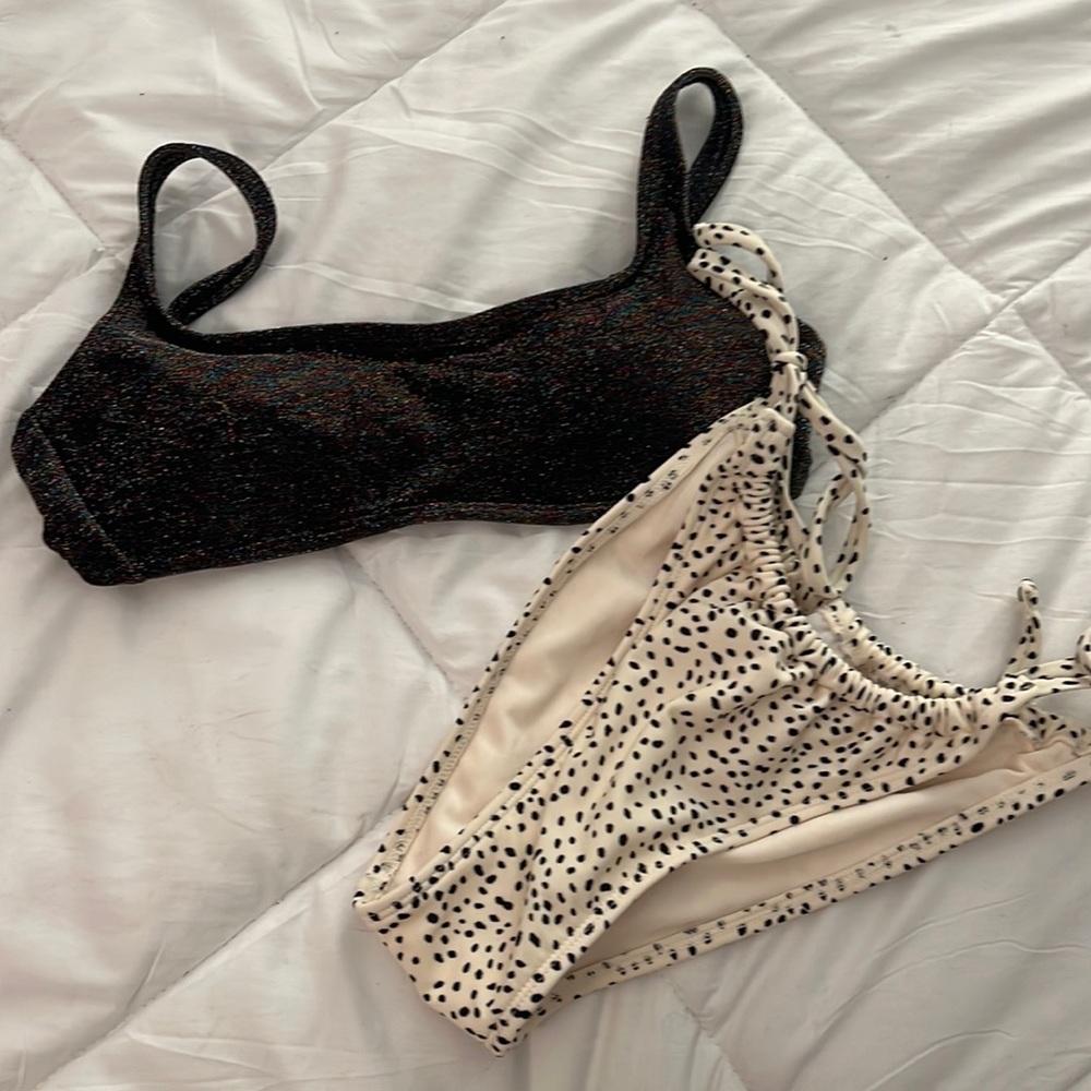 Target top and target bottom, black pika dots and sparkly for the top